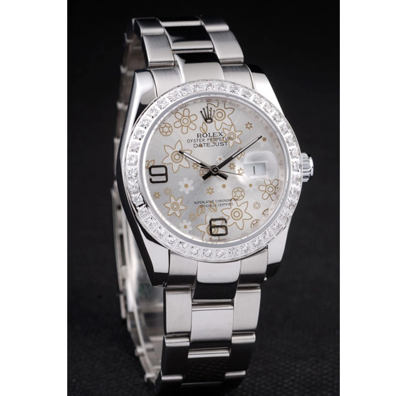 Aaa replica watch Silver Steel Plated Datejust Polished Rolex Flowers Stainless 98081 Dial Diamond 0630
